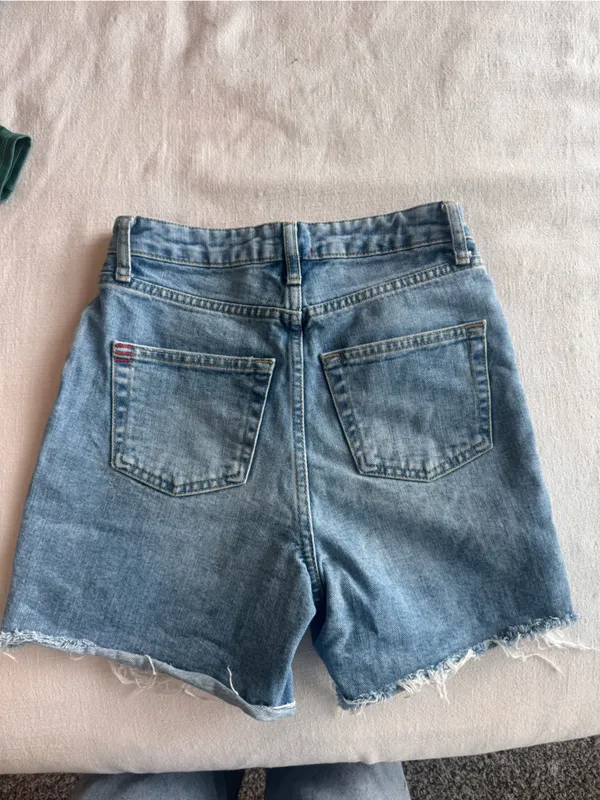 BDG Light Blue High-Rise Distressed Denim Shorts - Image 4