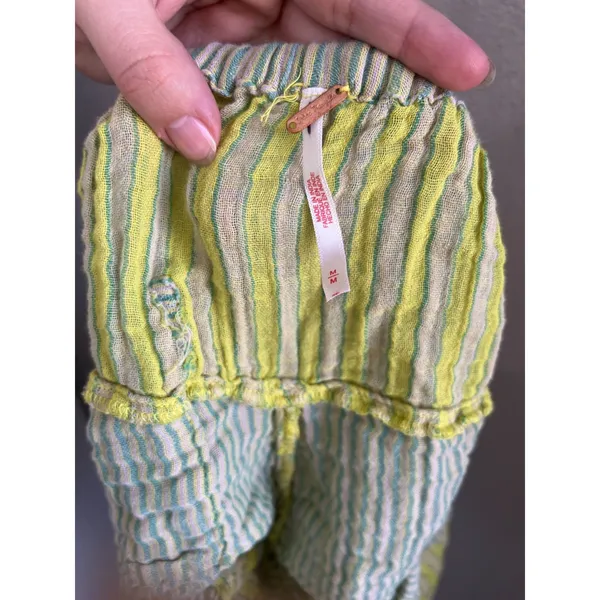 Free People Annabelle Set 100% Cotton Size Medium Yellow Stripes NWOT - Image 11