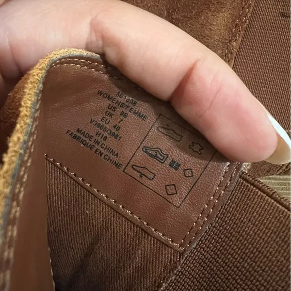 Land’s End brown suede wedge heeled bootie 9 - Image 7