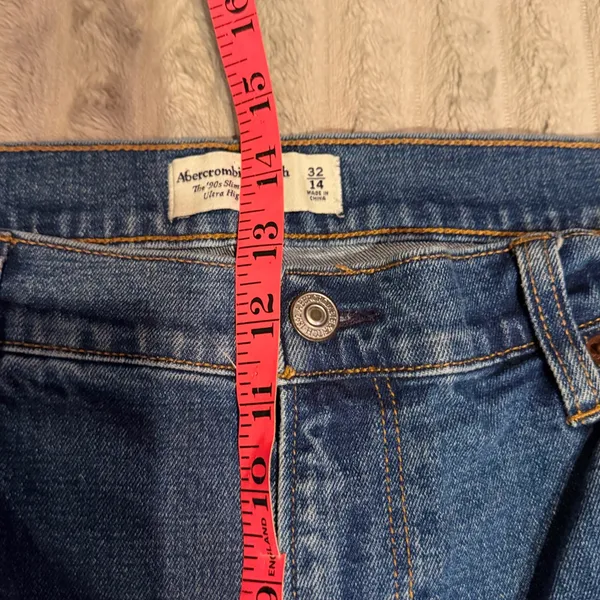 Abercrombie & Fitch 90s Slim Straight Ultra High Rise Jeans Blue Size 32 14 - Image 5