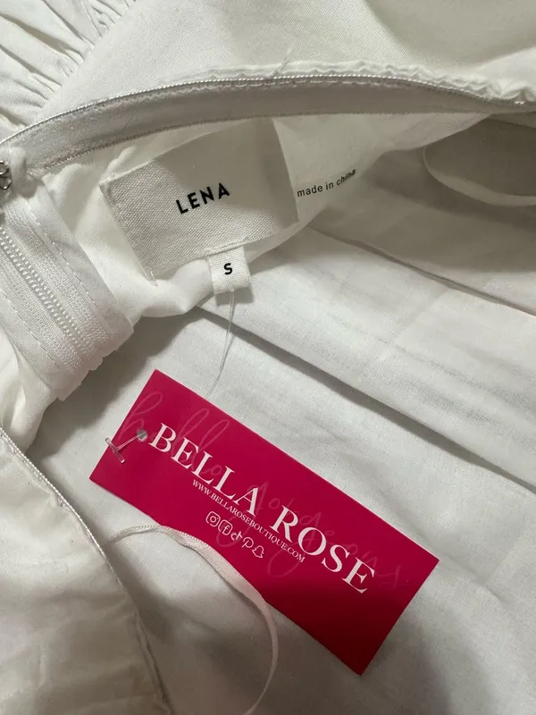 Bella Boutique Bella Rose White Strapless Bubble Dress - Image 3