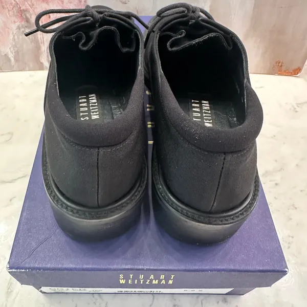 Stuart Weitzman Gore-Tex Black Oxford Lace Up Shoes Made in Spain Womens‎ 8 AAA - Image 3