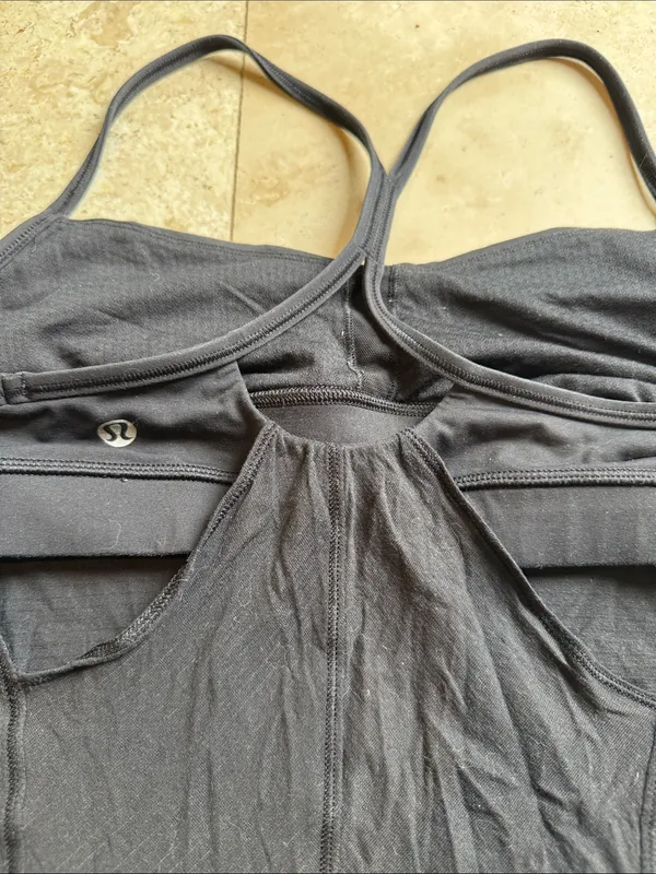 Lululemon Women's Black Spaghetti Strap Tank - Image 3