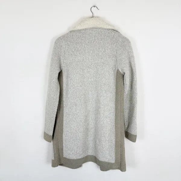Anthropologie Sleeping on Snow Beige Sherpa Lining Coat Long Sweater - Image 2