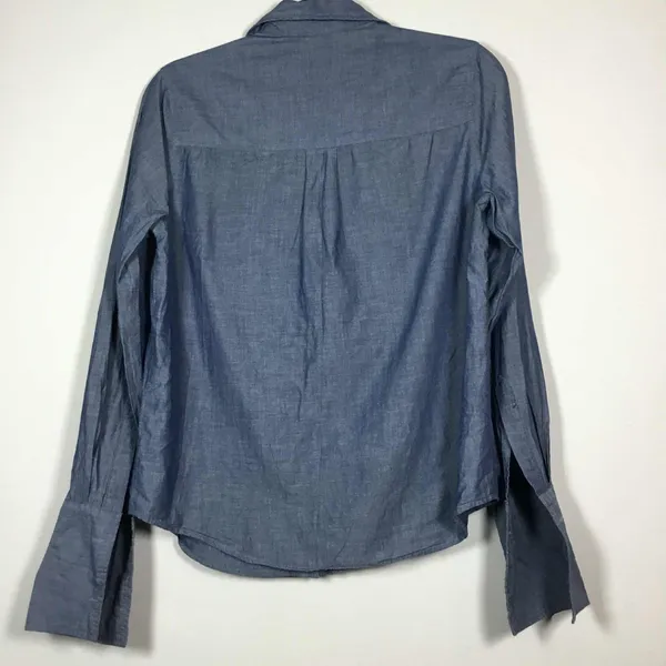 Love 21 Denim 100% Cotton Minimalist Clean Girl Casual Button‎ Down Shirt M - Image 4