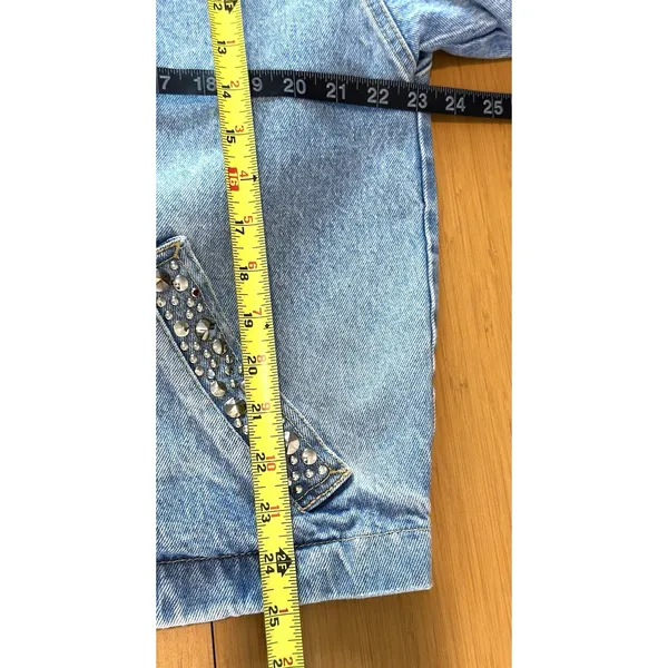 Vintage 80s YES Clothing Co Studded Denim Jacket S USA Rhinestone Western - Image 9