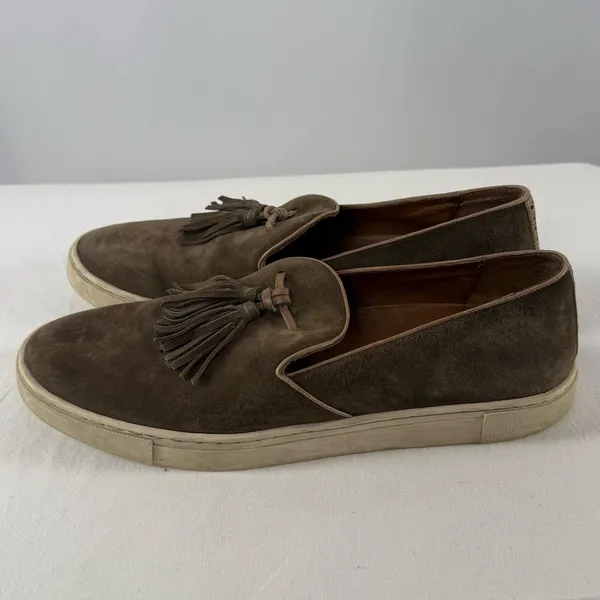 Frye‎ Suede Gemma Tassel Slip On Shoe in Brown Size 10 - Image 4