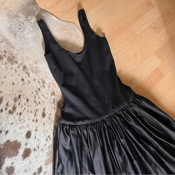 ZARA NWT Black Contrast Midi Pocket Dress Drop Waist ZW‎ COLLECTION Size XS - Image 7