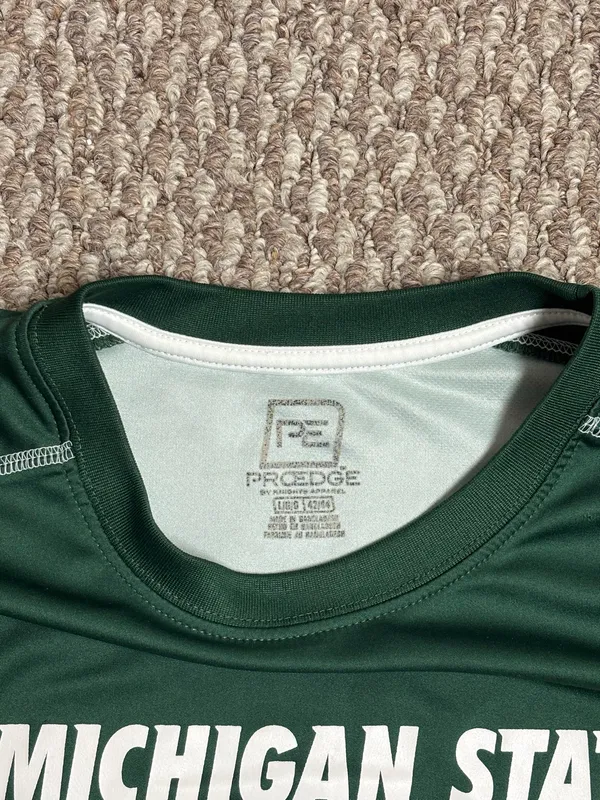 Michigan State Spartans Pro Edge Green and White College Team Athletic T-Shirt - Image 4