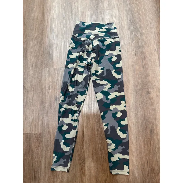 OFFLINE by Aerie Real Me 7/8 Leggings High Rise Camo Green‎ Tan Grey Womens M - Image 3