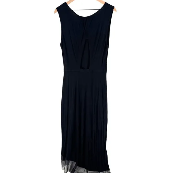 BCBGMAXAZRIA Alisanne Size L Black Sleeveless Asymmetrical‎ Hem Dress Whimsygoth - Image 2