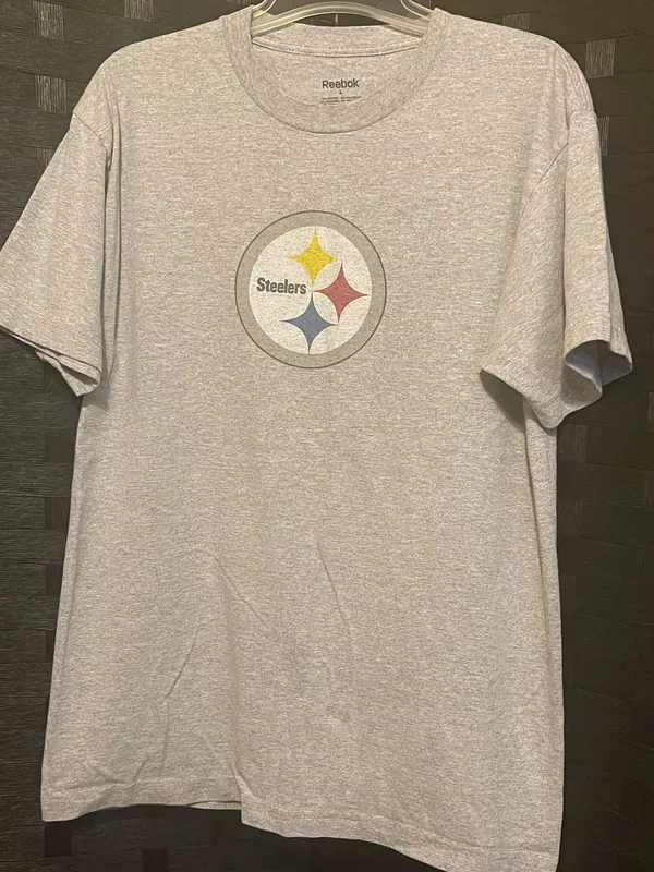 Reebok Pittsburgh Steelers Shirt Men Large Gray Short Sleeve Crew Neck NFL L - Image 2