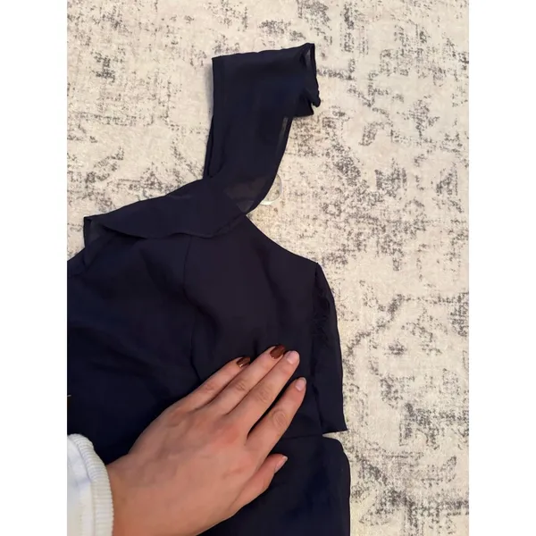 Lulus Sweetest Entrance Navy Blue Ruffled Tie-Back Maxi Dress Size Medium NWT - Image 10