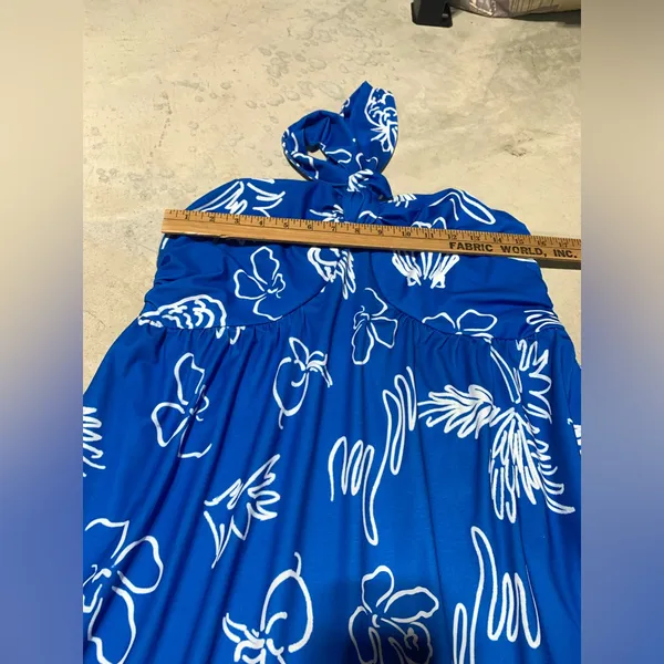 NWT Grace Karin Blue ocean Floral Halter Maxi Dress large - Image 6