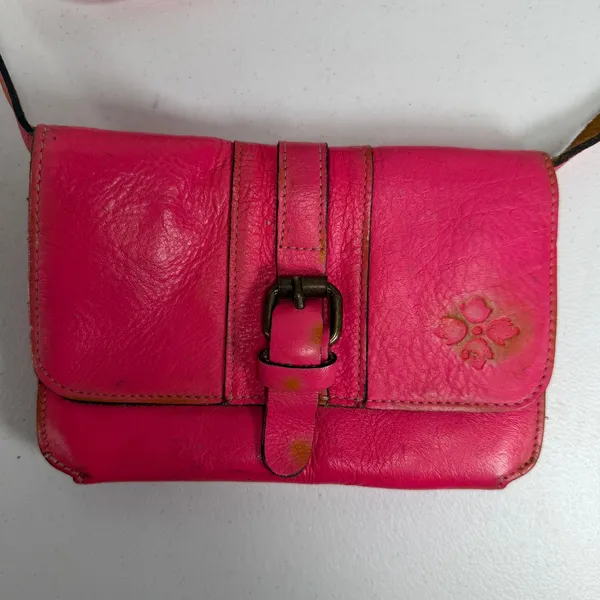 Patricia Nash Torri Hot Pink Leather Small Crossbody Purse Bag Distressed Wallet - Image 3