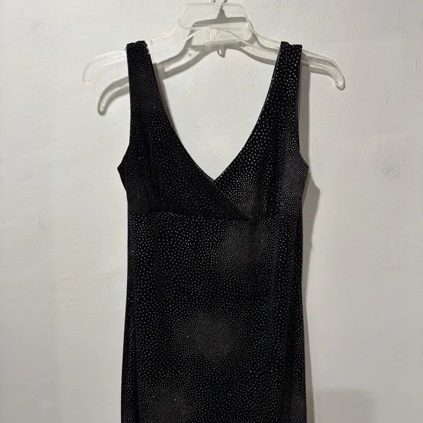 Scott Clothing Company dress Vintage Y2K Maxi Sleeveless Black Velvet Sparkles 4 - Image 6