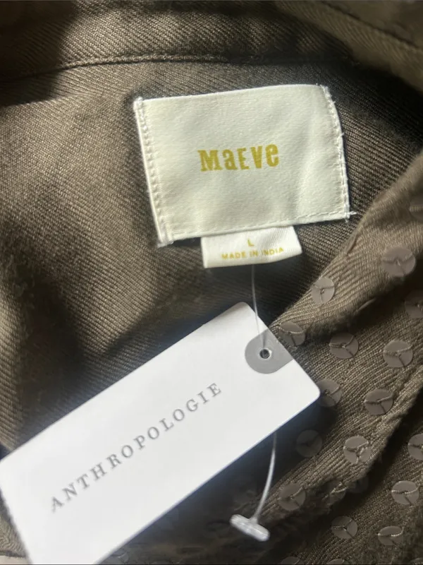 Anthropologie Maeve Sequin Button Down Top Size Large NWT - Image 13