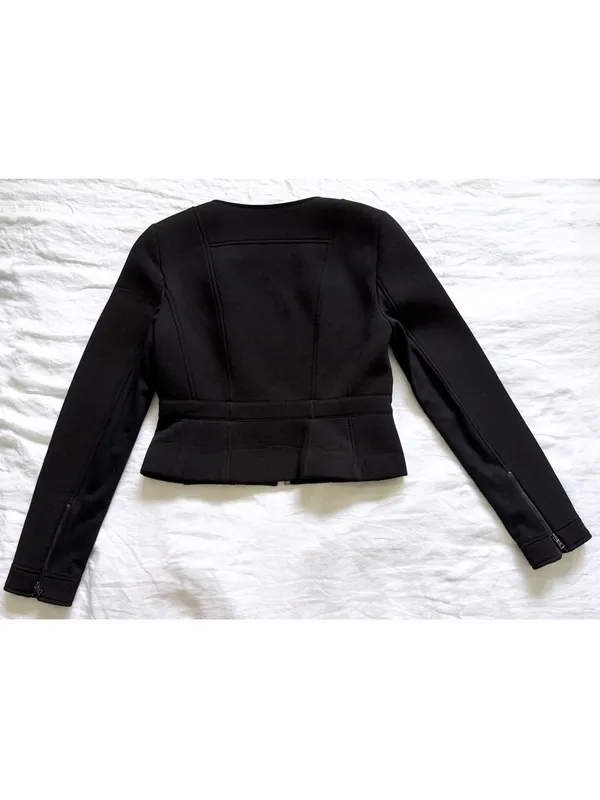 BCBGMaxAzria Jaymes Peplum Moto Jacket Black - Image 6