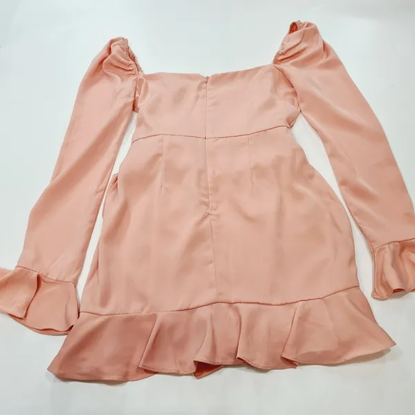 MORE TO COME Khloe Ruffle Sleeve Mini Dress in Blush Medium - Image 11