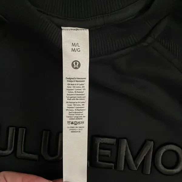 NWT Lululemon Scuba Oversized Pullover Crewneck Sweater Wordmark Black Size M/L - Image 11