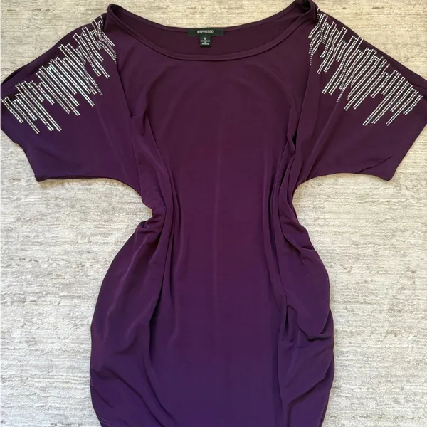 Espresso Purple Sequin Short Sleeve Blouse (Size Small) - Image 4