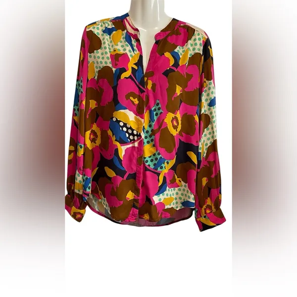 Karlie Pink and Blue Floral Blouse - Image 2
