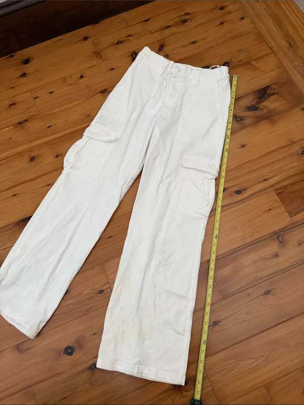 Cotton Candy White Elastic Drawstring Pants Size M - Image 5