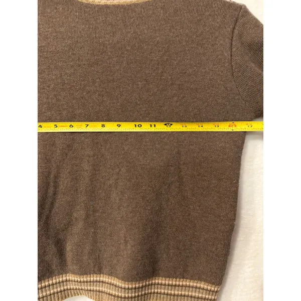 John Galliano Brown Fair Isle Wool Blend Sweater Womens Small Made in Italy Pink - Image 6