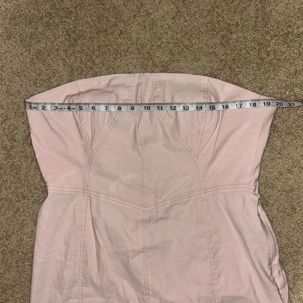 Anthropologie Side Slit strapless Dress Hibiscus Hint‎ pink NWT size XL - Image 5
