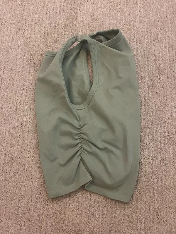 Green Cotton Cinched Tank Top Size M - Image 3