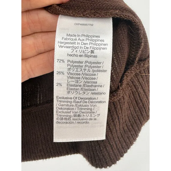 Madewell Ruffle-Collared Long-Sleeve Top Hot Cocoa Brown Size Small - Image 9