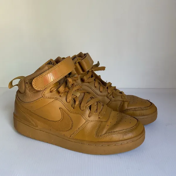 Nike Court Borough Mid 2 GS Wheat Brown High Top Sneakers 6Y Womens 7.5 - Image 4