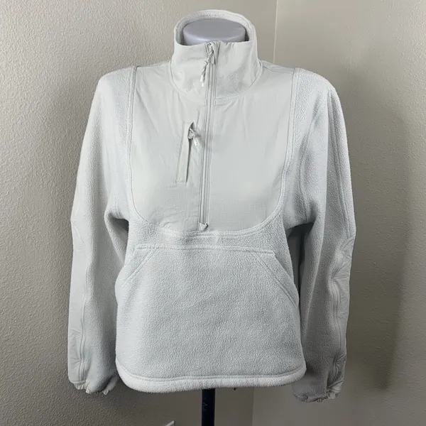 Lululemon Fleece Pullover Ripstop Hiking Pullover 1/2 Zip Bone Sz 6 Mock Neck - Image 3