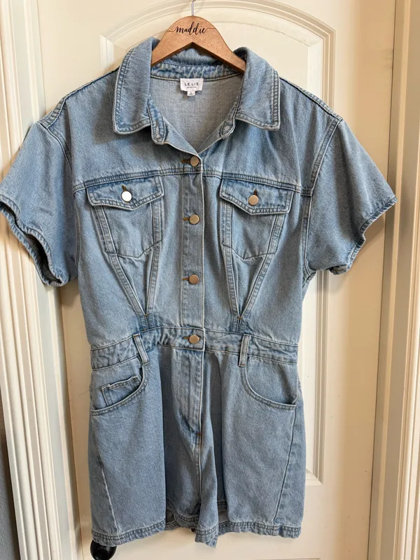 Boutique Denim Romper - Image 2