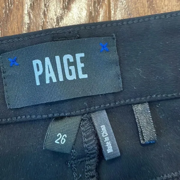 Paige black exposed zipper fly flare stretch pants size 26 - Image 8