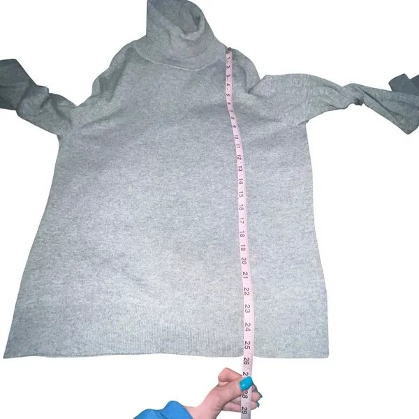Everlane Sweater‎ Womens Size XL Gray 100% Cashmere Turtleneck Cowl Pullover Top - Image 5
