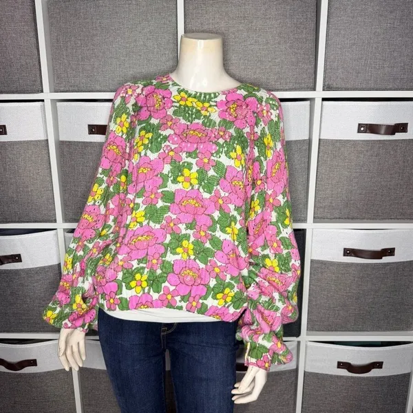 Show Me Your Mumu Vienna Sweater in Fresh Floral Size Large - Image 2