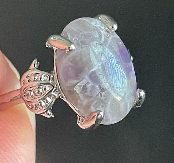 Purple amethyst S925 silver women ring size 7 - Image 6