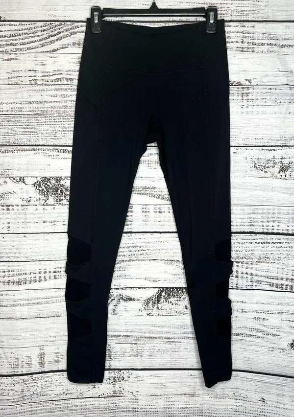 Athleta Black Mesh Detail Leggings High Rise Small - Image 4