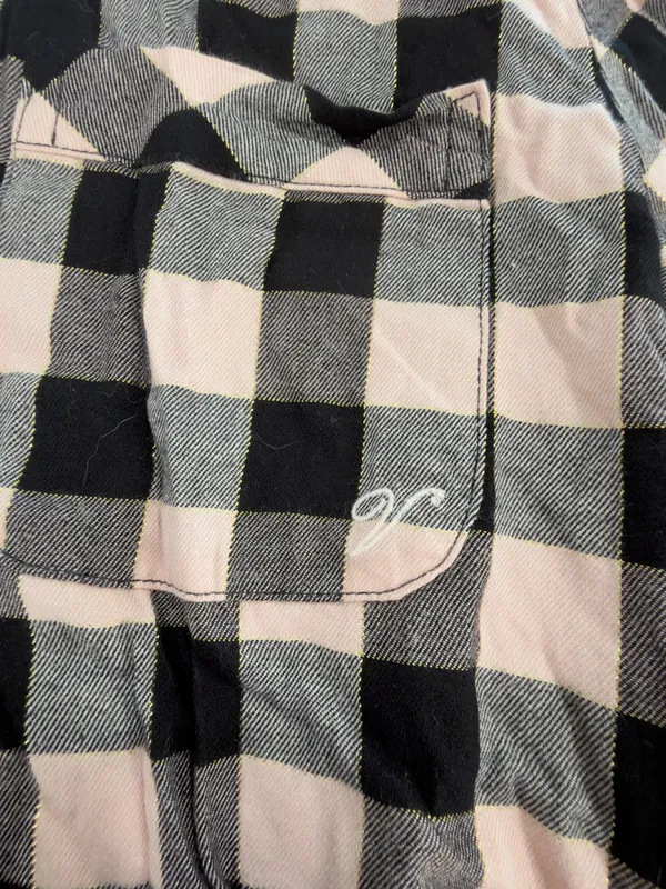 Victoria's Secret Black and pink Plaid Button-Down Pajama Set - Image 5