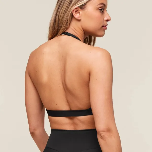 Gymshark Minimal Halterneck Sports Bra Black - Image 2