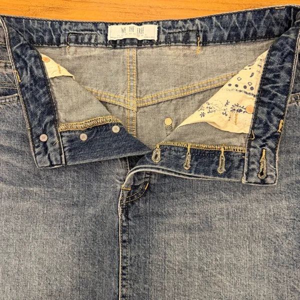 Free People We The Free High Rise Distressed Denim Mini Skirt Size 29 - Image 6