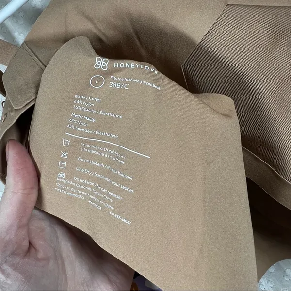 Honeylove NWT Tan Nude Crossover Wireless Bra‎ - Image 4