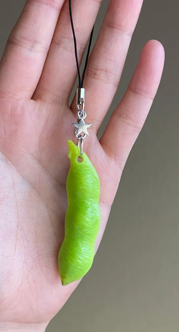 Kawaii y2k funny funky style EDAMAME phone strap/bag charm/keychain/display/accessory💚 - Image 3