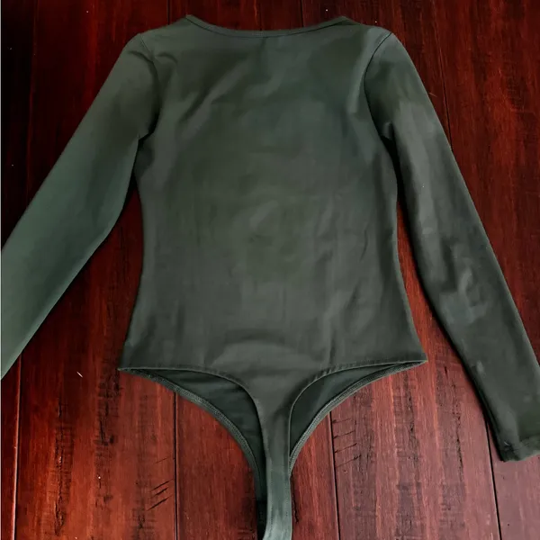 Forest Green Long Sleeve Bodysuit - Image 5