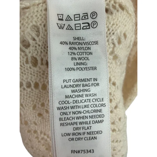 Tahari Womens Open Knit Sleeveless Maxi Dress Cream Size Small Resortwear Beach - Image 10