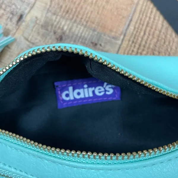 Claire's Pastel Turquoise Belt Bag Fanny Pack Tassel Retro Y2K Western - Image 4