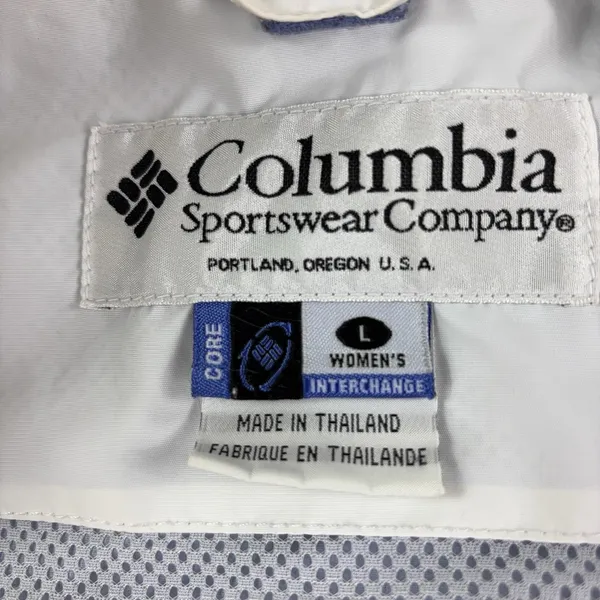 Columbia Jacket Womens Large White Blue Interchange Hooded Nylon - Image 4