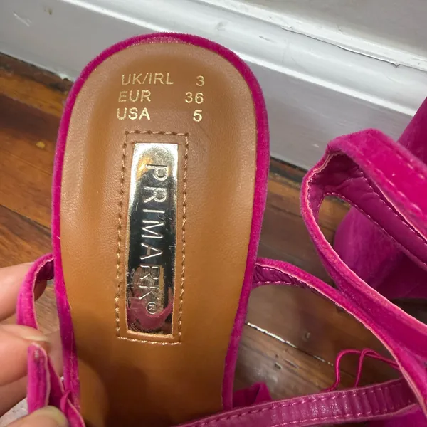 Primark Fuchsia Knot Ankle Strap Heels - Image 2