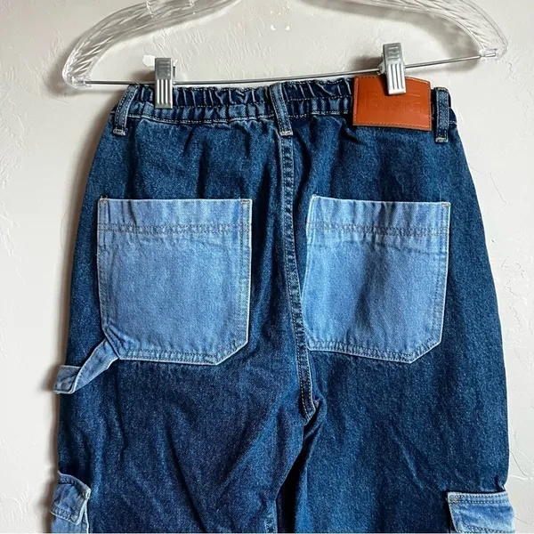 Princess Polly Boston Patchwork Mixed Denim Baggy Cargo Carpenter Denim Jeans‎ - Image 8